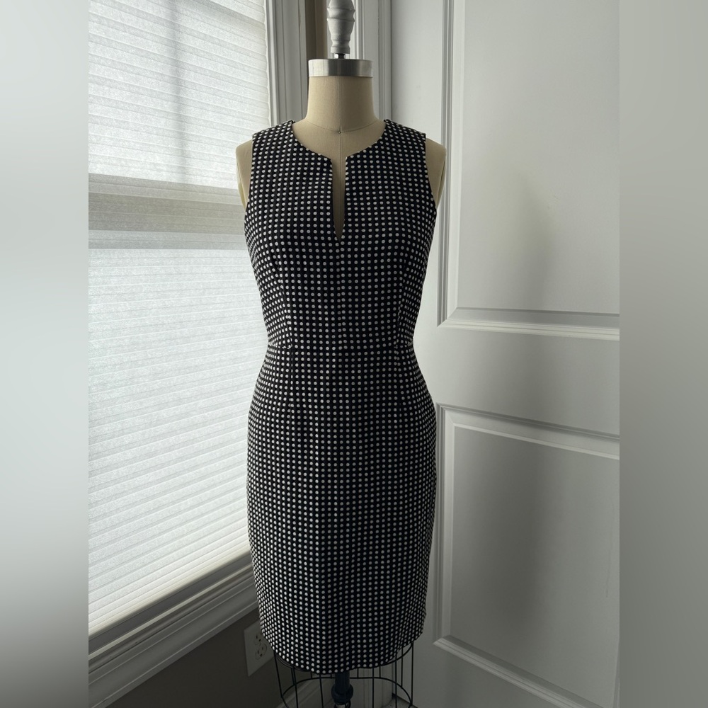 J.Crew Factory Suiting Polkadot Shift Dress